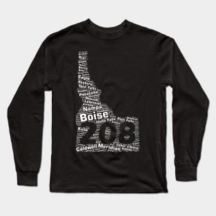 Idaho Cities: 208 Area Code Long Sleeve T-Shirt